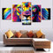 WAGYU 5 teiliges wandbild Buntes Löwen-Poster 5 stück leinwand wandkunst,5 teilig leinwand wanddeko wohnzimmer,leinwanddruck 5 teilig bilder wohnzimmer modern groß,mit rahmen,xxl 100x55cm