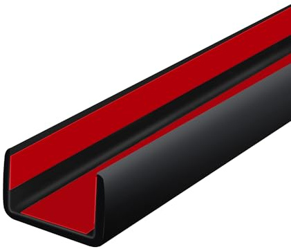 Borde de goma, borde autoadhesivo de canal U, borde en forma de U, borde de gran tamaño para madera contrachapada, maderas, estantes, gabinetes, encimeras, apto para 12 mm, longitud 6 m