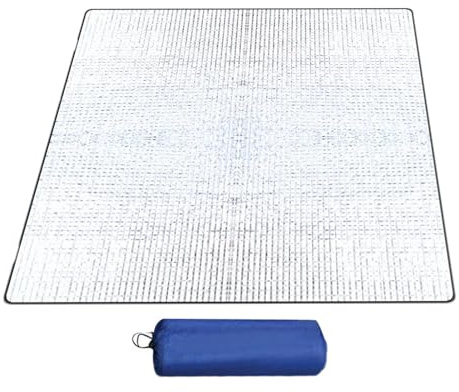 Walopola 200 x 200 cm Faltbare Schaumstoff-Camping-Decke, Aluminium-Isomatte, Isoliermatte