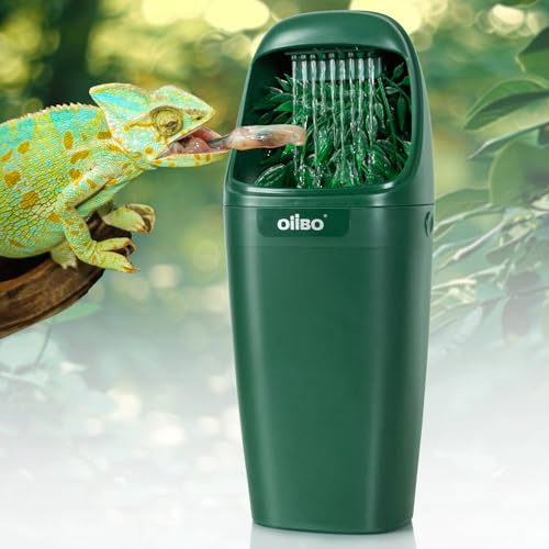 OiiBO Dispensador de agua para reptiles, fuente de agua automática, flujo de agua ajustable, cascada para lagarto, dragón barbudo, camaleón, ultra silencioso, anfibios, insectos, terrario, gotero de