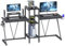 TREETALK 2 Person Gaming Desk,71 Dual Computer Desk with Monitor Stand&2-Layer CPU Stand, 2PCS Headphone Hooks, Cup Holder,PC Laptop Computer Workstaion for Home Office