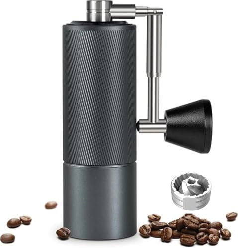 TIMEMORE Chestnut C2 Fold Manual Coffee Grinder, Adjustable Stainless Steel Conical Burr, Patented Foldable Handle, Hand Coffee Grinder for Pour Over Coffee, French Press, Gray