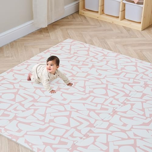 Tutti Bambini Infinity Baby Playmat 6 Piece Foam Mat - Oddity Blush | Cushioned non-slip EVA foam play mat with wipe-clean surface, designed for safe floor play from baby through toddler years.