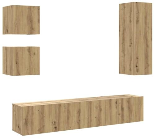 vidaXL Ensemble de Meuble TV Mural 5 pcs chêne Artisanal