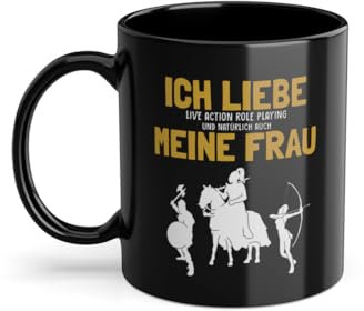 Ich liebe meine Frau LARP LARPen Charakter Kaffeetasse | Rüstung Waffen LARP Tasse Schwarz (07205W)