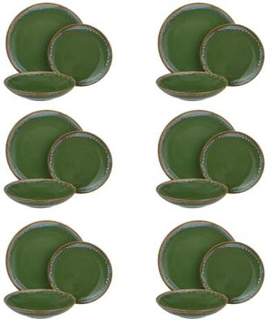 Servizio 18 piatti terracotta verde Ocean