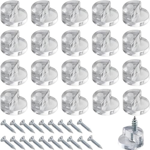 20 Stück Glashalter,Glasklemme,Spiegelhalter,Spiegelhalterung,Glasplattenhalter,Transparente Glashalter,Für Die Wandmontage Schranktüren Und Spiegel Wände Und Feste Spiegel Kastentüren