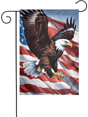 Adler mit USA-Flagge, Druck für drinnen und draußen, Zuhause, Terrasse, Rasen, Dekoration, Gartenbanner für alle Jahreszeiten, doppelseitige Flaggen