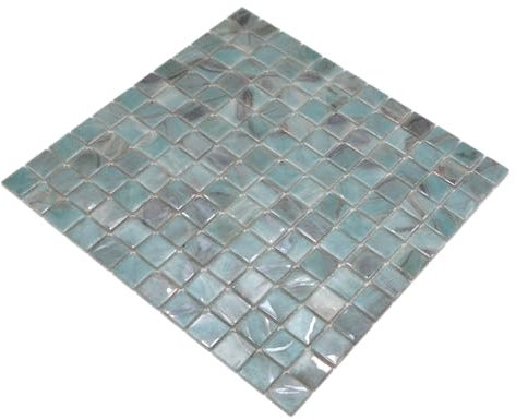 Carrelage mosaïque pour piscine - Turquoise - Bleu - Gris - Crème - Argenté - Brillant - Mur - Sol - Cuisine - Salle de bain - Douche