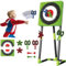 Target Throwing Game Set - Dart and Axe Throwing Game - Includes 2 axes, 2 six-point darts and 2 darts - Perfect for indoor and outdoor yard games,Green-Square