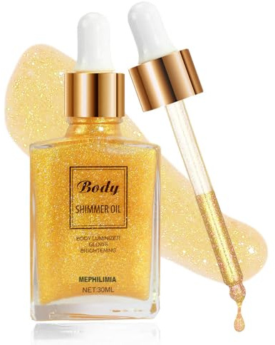 MEPHILIMIA Body Glitter Oil Body Glitter Oil Flüssiger Highlighter Flüssiger Highlighter GLOW liquid highlighter Glow Fusion Highlighting Drops Glow Schimmer Körper Glow Schimmer Makeup 30ml (02)