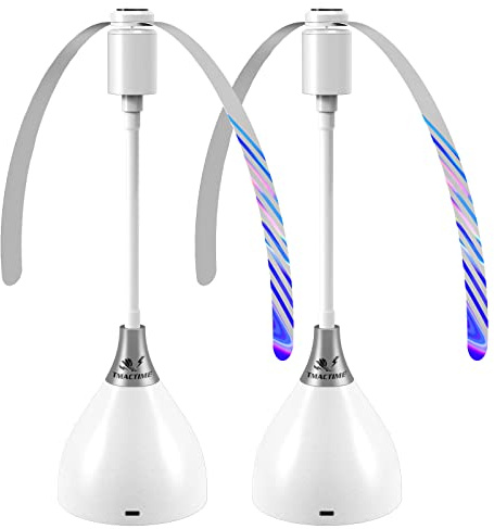 TMACTIME Repelente para moscas, 2 x Repelente Mosquitos, Ventilador Portátil Conveniente de Doblar y Colgar con Interruptor USB Ventilador Anti Insectos con Batería | Al Aire Libre Picnic (Blanco)