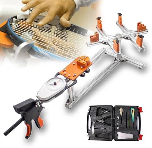 Racket Stringing Machine with Tool Kit, Aluminum Alloy Tabletop Wire Stretch for Tennis Badminton, Beginner to Pro Use
