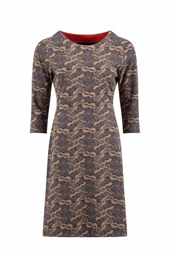 Weird Fish Shafika Organic Cotton Printed Jersey Dress Tan Size 10