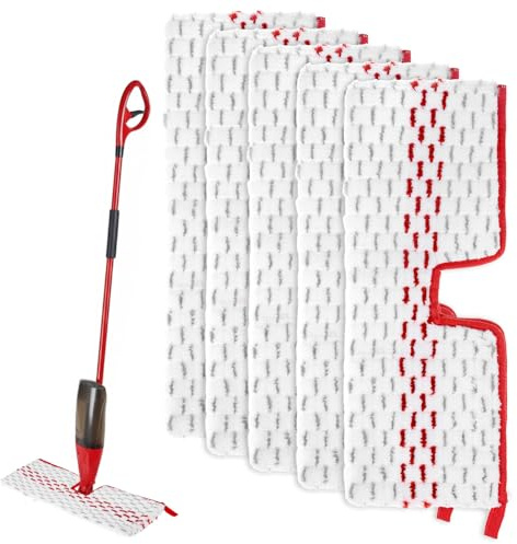 QWORK® 4 PCS Mop Head Replacements Compatible wtih Vileda ProMist MAX - Double-Sided Microfibre, Washable Up to 200 Times, Suitable for Various Floors