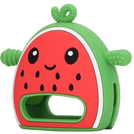 Dioche Wassermelonenfrucht-Beißhandschuh – Beruhigender Silikon-Beißhandschuh für Sensorische Entwicklung und Griffigkeit – Perfekt für Kleinkinder und Babys