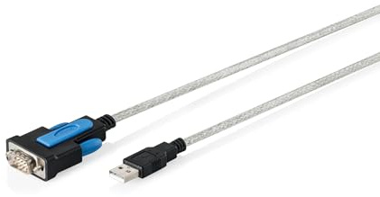 DIGITUS USB 2.0 auf RS232 Adapterkabel – USB-A, DB9-Stecker – 1.8 m | FTDI-Chipsatz – 75 bis 128.000 bps Datenrate – COM-Port-Retention