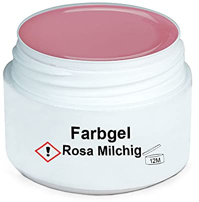 GS-Nails UV Farb-Gel für Nail-Art & Nagel-Design - 5 ml UV-härtendes Cover-Gel - Nail-Gel - selbstglättendes Nagel-Gel - Rosa milchig - A4