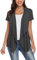 EXCHIC Abiti Manica Corta a Maniche Corte con Bordo Anteriore Aperto da Donna (M, Grigio)