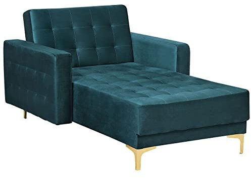 Moderne Chaiselongue Samtstoff blaugrün Aberdeen
