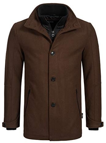 Indicode Herren Brittany Kurzmantel mit Stehkragen | Herrenmantel Wollmantel Mantel Männer Demitasse, S