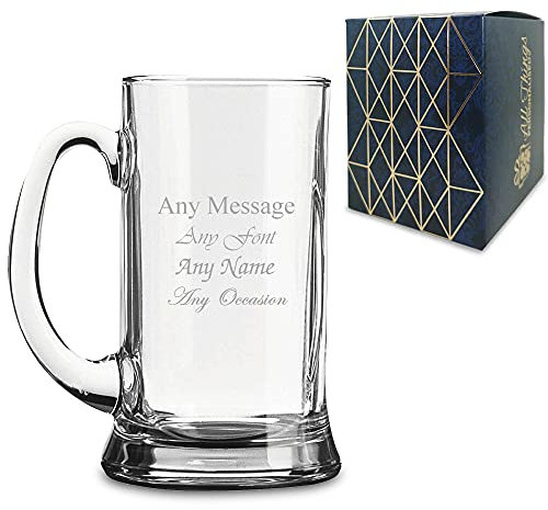 Personalised Engraved Straight Icon Pint Tankard, Gift Boxed, Personalise with Any Name and Message for Any Occasion
