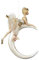 Goodwill: Dekofigur Ballerina, 14 cm, Kunstharz (cremefarben & gold) - Hängende Dekofigur - Dekoration - Weihnachten
