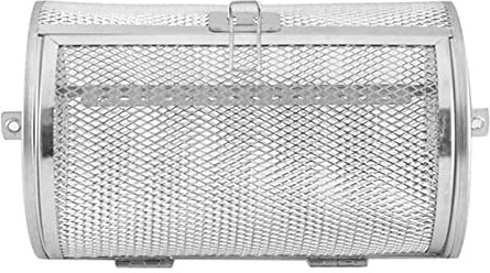 Fenteer Rotisserie Grill Trommel ofen Korb ofen Back Rotary Silber für ERD getrocknete kaffeebohnen BBQ, 140x230mm