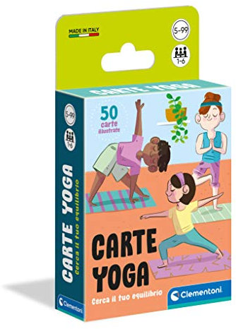 Clementoni Yoga-Deck, Kinderkarten, Tisch, Gesellschaftsspiel für die ganze Familie, 1-6 Spieler, 5 Jahre+, Made in Italy, Mehrfarbig, 16300