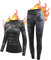 NOOYME Thermounterwäsche Damen Funktionsunterwäsche Damen Warm & Atmungsaktiv Funktionswäsche Damen Thermo Unterwäsche Dame Skiunterwäsche Damen, Schwarz-Tarnung XL