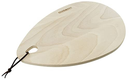 Fackelmann 31099 Schneidebrett aus FSC-zertifiziertem Holz mit Lederband, Holz, 28 x 18 cm