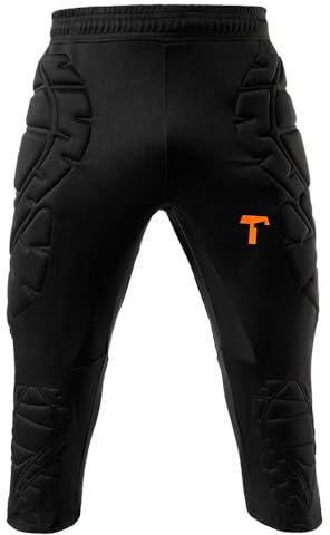 T1TAN 3/4 Torwarthose schwarz- 100% Polyester - Gepolstert an der Hüfte und an den Knien - Optimal für Trainingseinheiten - Größe XL
