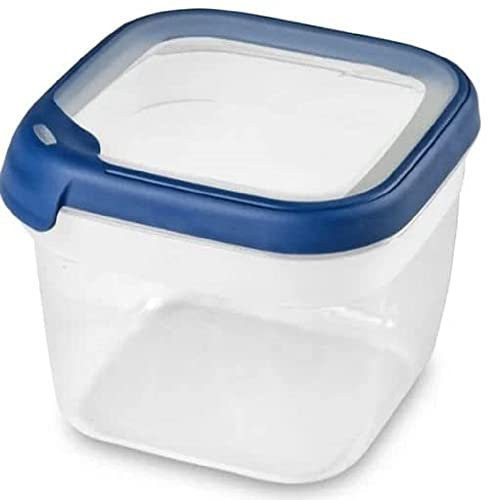Curver Boîte alimentaire carrée multi usage 1,8L en polypropylène 100% recyclé, 15x15x12,3 cm, adapté au Micro-Ondes, Lave-Vaisselle, Congélateur- bleu, pour la cuisine
