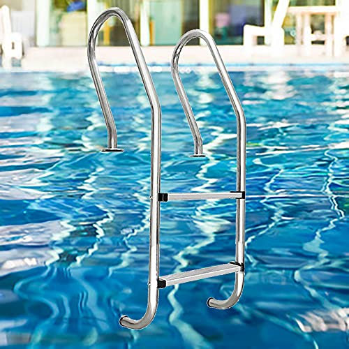 WangXLDD Scaletta in acciaio inox, facile da installare, in acciaio inox, antiscivolo, a 2 gradini, per piscine fuori terra