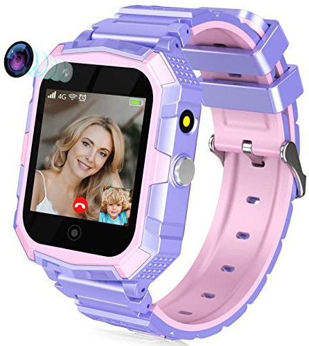Mingfuxin 4G Kinder Smart Watch für Jungen Mädchen, Wasserdichtes Smartwatch-Telefon mit GPS-Tracker WiFi-Videoanruf SOS-Kamera-Armbanduhr für Kinder 3-14 Geburtstag Weihnachten Geschenke