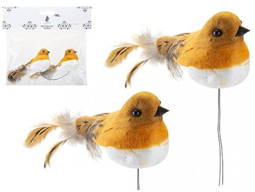 (Pack of 24) Robins Christmas Bird Decorations Artificial Birds With Wire Clips Colourful Bird Decorative Robin Birds Christmas Ornaments For Christmas Tree Hangings Home Party Houses Outdoor Garden