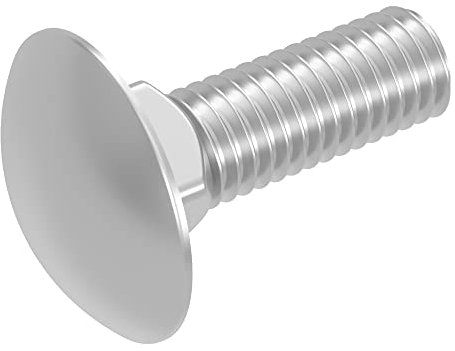 SECCARO Lot de 20 boulons de carrosserie M6 x 20 mm en acier inoxydable V2A VA A2, DIN 603 / ISO 8677, tête ronde avec collet carré Filetage complet
