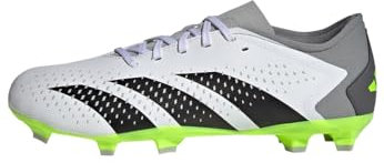 adidas Predator Accuracy.3 L FG, Botas de fútbol Unisex Adulto, Cloud White/Core Black/Lucid Lemon, 43 1/3 EU
