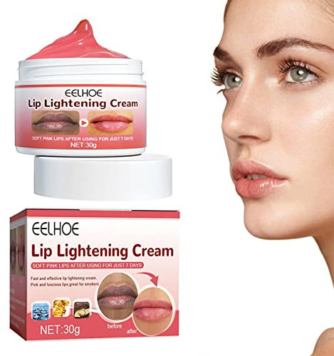 Lip Brightening For Dark Lips, Moisturizing Organic Lip Whitening Cream With Cocoa Butter & E Oil, Lip Lightening Balm For Smokers, Nourishing Lip Care Repair Dry And Cracked Lips