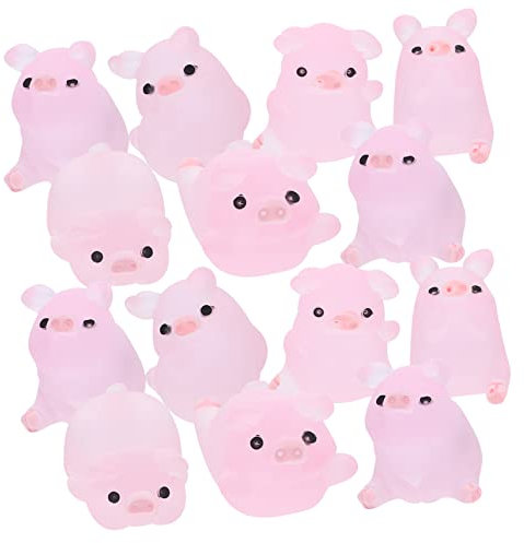 Gadpiparty 18 Stück aus Kunstharz Schweine Anhängern mit Selbstgemacht Funktion und Dekorativem Effekt Rosa Kleiner Schweinchen für Handyzubehör und Festliche Foto Rahmen