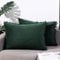 eslohnt Dunkelgrün Kissenbezug 40x80 mit Pom Pom,2er Set Einfarbig Samt Zierkissenbezüge für Sofakissen Dekokissen,Dekorative für Sofa im Wohnzimmer