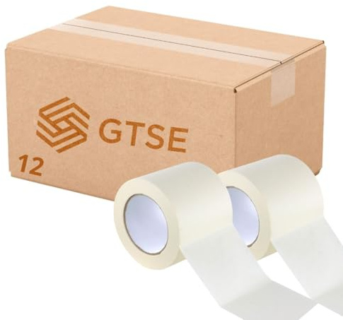 GTSE Breites Malerkrepp 100 mm x 50 m 12 Rollen | Zum Oberflächenschutz beim Streichen, lösemittelfreier Kleber