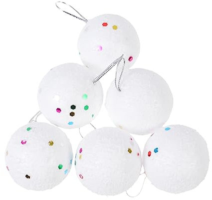 EXCEART Weihnachtskugeln 48 Stück 5 1 cm Runde Kugeln Hängende Ornamente Für Weihnachtsbaum Hochzeitsdekoration Weiß Sicher Für Jungen Und Mädchen Haustiere