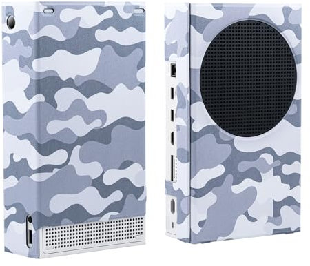 Mcbazel Magnétique Smart Wraps de Protection pour Console Xbox Series S, Accessoires en Cuir PU de Qualité Supérieure et Doublure Intérieure Douce - Camouflage Gris
