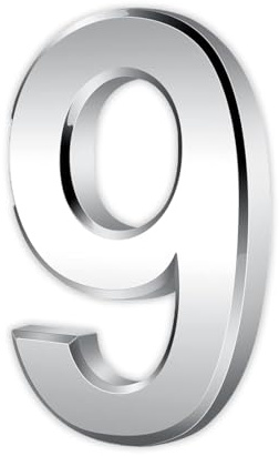 Door Numbers, 3 Inches 3D House/Mailbox Numbers Waterproof Address Numbers Self Adhesive Stickers for House Mailbox Apartment Hotel Courtyard Cafe Silver (Silver, 9)