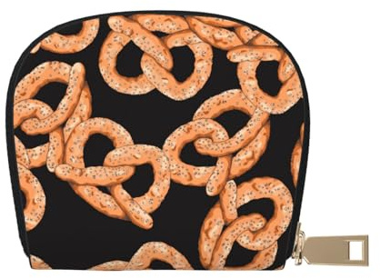 YWSOTRE Frische Brezel, Pu Leder Shell Karte Tasche Stilvolle Kreditkarteninhaber Brieftasche Karte Fall