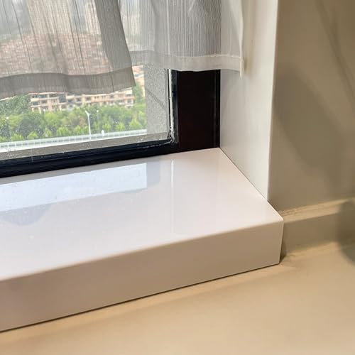 Davanzale per Finestra Finitura della Copertura del Davanzale della Finestra con Finitura in Piastrelle Bianche, Pannello di Copertura Impermeabile del Davanzale della Finestra della Cucina(80x18cm/31