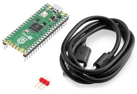 Nuevo para Raspberry Pi Pico 2 – Microcontrolador de alto rendimiento con chip RP2350, brazo de doble núcleo Cortex-M33 y RISC-V, seguridad mejorada, flash de 2 MB y 2 MB de SRAM, compatible con C/C++