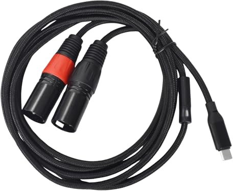 Homirty 2m Cable de Tipo C Macho a XLR Macho, USB C Macho a XLR Macho, Tipo C Entrada A Doble Salida XLR Macho, Cable de Tipo C a Doble Salida XLR Macho para Altavoces Amplificador Mezclador