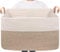 Extra Large Storage Basket, Laundry Basket, Rectangle Cotton Rope Woven Baskets for Toys, Blankets, Towels, 60 x 40 x 35 cm, 85 L, Brown